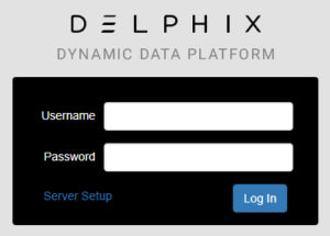 Delphix 5.2 Login Screen