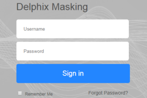 Delphix Masking Login